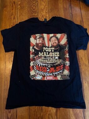 Gildan Black Post Malone & Jelly Roll 2025 Tour Graphic Tee